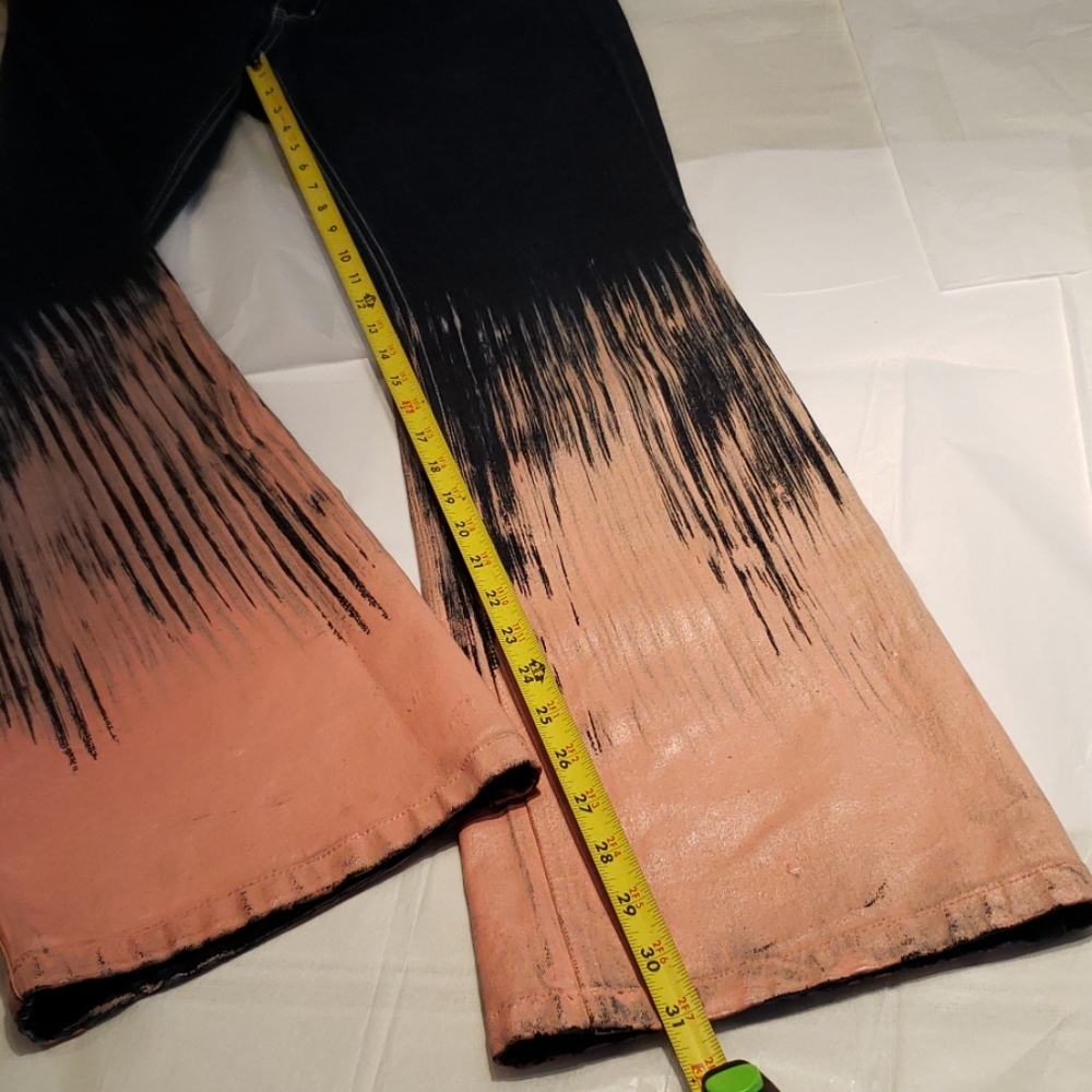 Maurice Malone Collection NEW Hand-Painted Unique JEANS Navy Pink Women's 🎉HP🎉 - Picture 13 of 15